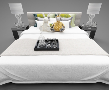 Modern Double Bed-ID:355585367