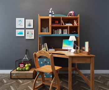 Modern Computer Desk And Chair-ID:405706434