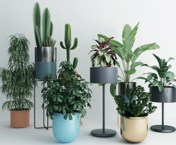 Modern Potted Green Plant-ID:260155945