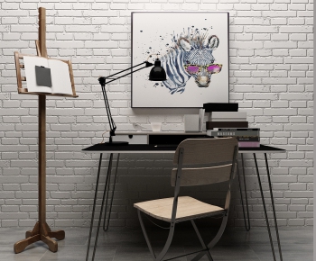 Modern Computer Desk And Chair-ID:774590717