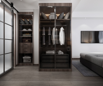 Modern Clothes Storage Area-ID:417244638