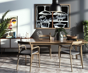 Nordic Style Dining Table And Chairs-ID:598078821