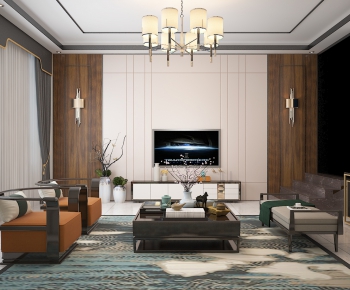 New Chinese Style A Living Room-ID:259113855