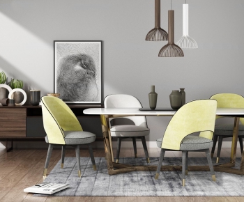 Nordic Style Dining Table And Chairs-ID:483870939