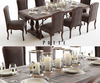 American Style Dining Table And Chairs-ID:397439444