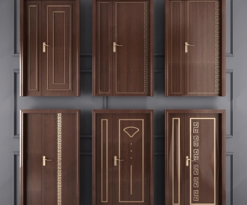 New Chinese Style Solid Wood Door-ID:305674633
