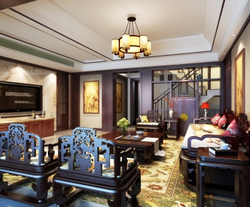 Chinese Style A Living Room-ID:102876767
