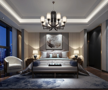 New Chinese Style Bedroom-ID:295381555