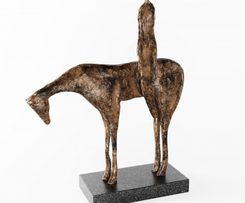 东南亚铜质马人物雕刻摆件-ID:191672662