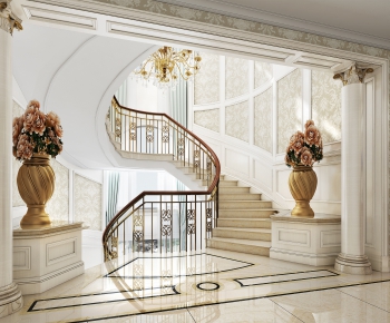 Simple European Style Stairwell-ID:507701682