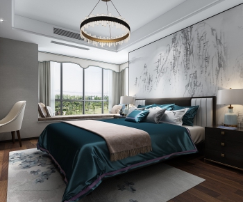 New Chinese Style Bedroom-ID:521113971