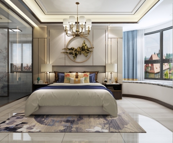 New Chinese Style Bedroom-ID:123428178