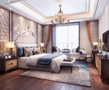 New Chinese Style Bedroom-ID:382059347