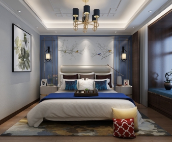 New Chinese Style Bedroom-ID:727680751