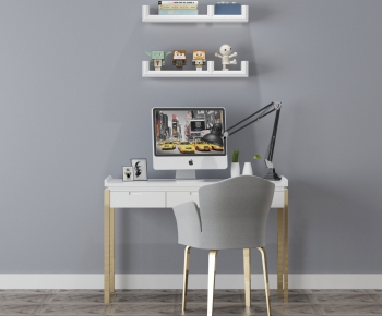 Modern Computer Desk And Chair-ID:520184779