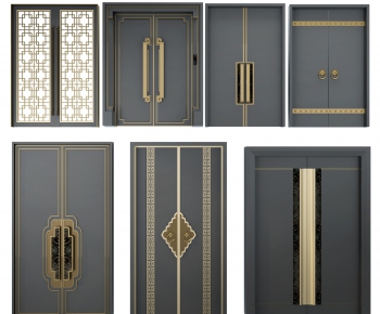 New Chinese Style Entrance Door-ID:979791474