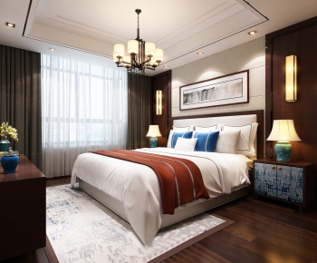 New Chinese Style Bedroom-ID:890877627