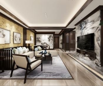 New Chinese Style A Living Room-ID:835843211