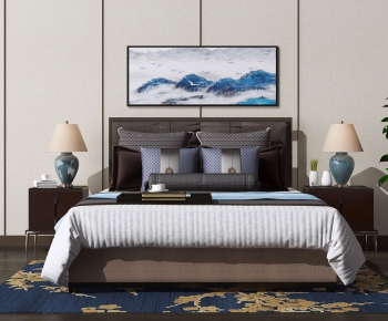 New Chinese Style Double Bed-ID:758682353