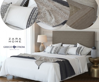 Modern Double Bed-ID:702822767