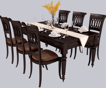 American Style Dining Table And Chairs-ID:505018322