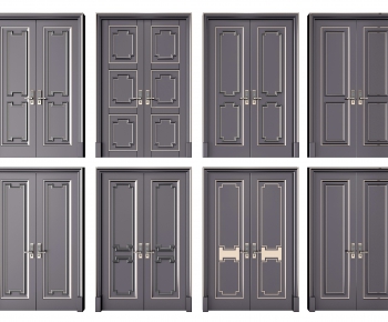 New Chinese Style Double Door-ID:551884243
