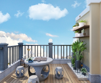 New Chinese Style Balcony-ID:683188674