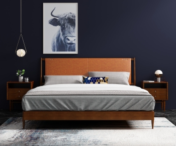 Nordic Style Double Bed-ID:565600747