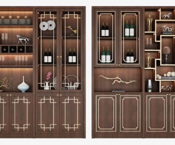 New Chinese Style Wine Cabinet-ID:456460856
