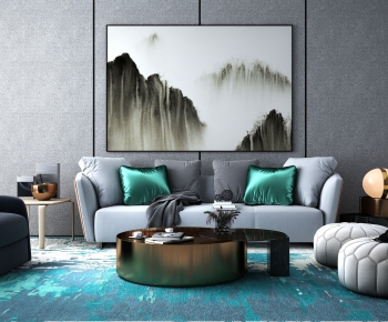 New Chinese Style Sofa Combination-ID:734943858