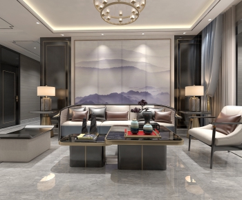 New Chinese Style A Living Room-ID:264263224