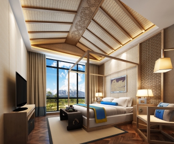 New Chinese Style Bedroom-ID:718267795