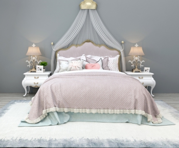 Simple European Style Double Bed-ID:976510861