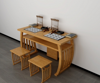New Chinese Style Computer Desk And Chair-ID:312745547