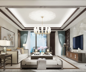 New Chinese Style A Living Room-ID:296914215