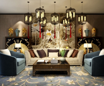 New Chinese Style Sofa Combination-ID:697806245