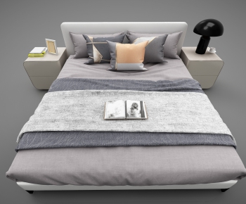 Modern Double Bed-ID:501836857