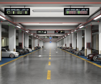 Modern Underground Parking Lot-ID:304297896
