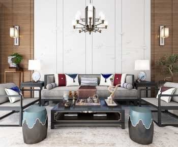 New Chinese Style Sofa Combination-ID:676091769