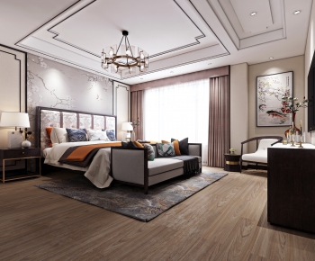 New Chinese Style A Living Room-ID:969692746