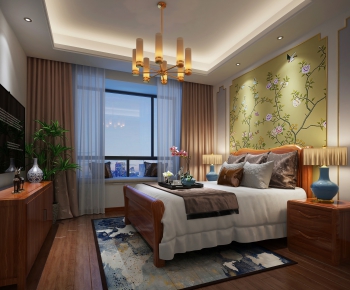 New Chinese Style Bedroom-ID:221259537