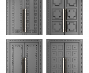 New Chinese Style Double Door-ID:891147837