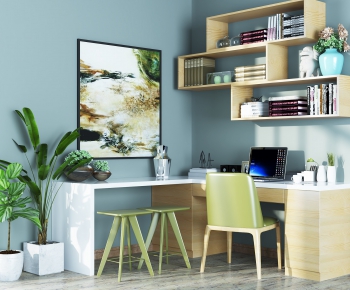 Modern Computer Desk And Chair-ID:453879734