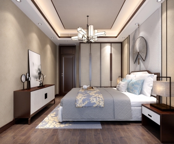 New Chinese Style Bedroom-ID:444372715