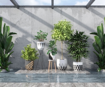 Modern Potted Green Plant-ID:395833523