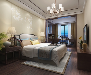 New Chinese Style Bedroom-ID:953455148