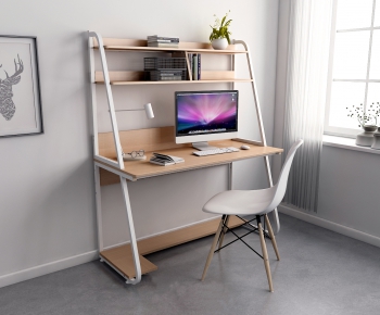 Nordic Style Computer Desk And Chair-ID:712836817