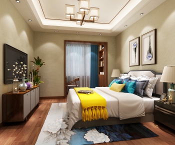 New Chinese Style Bedroom-ID:819209928
