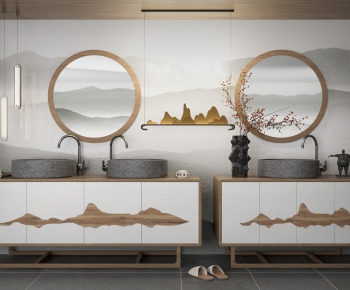 New Chinese Style Bathroom Cabinet-ID:313066911