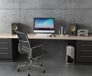Modern Computer Desk And Chair-ID:740719326